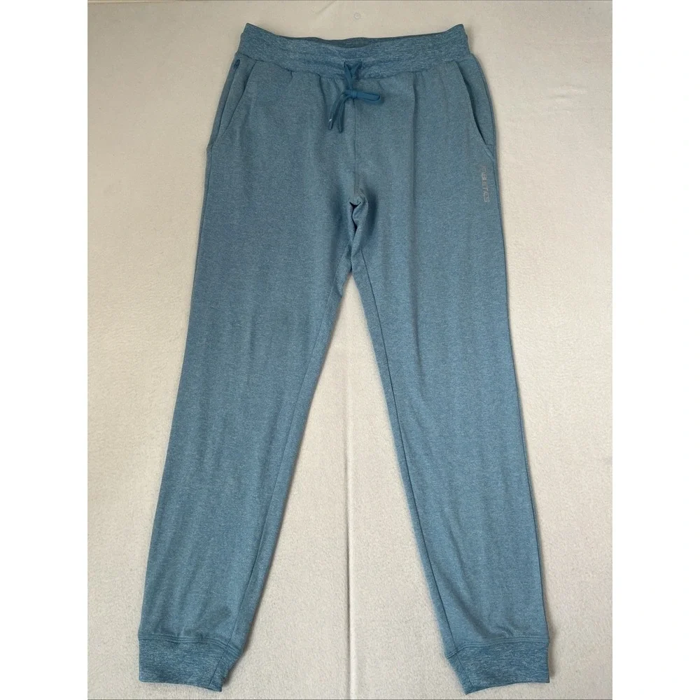 NWT Fabletics Men's S Stretch Jersey Joggers Sweatpants Blue Soft - Picture 2 of 4